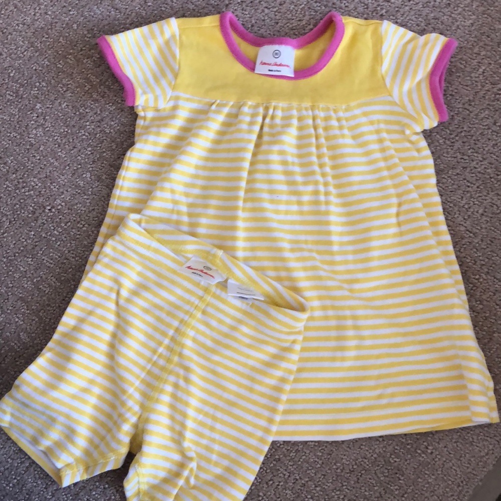 Hanna Andersson Yellow Striped Dress 80cm